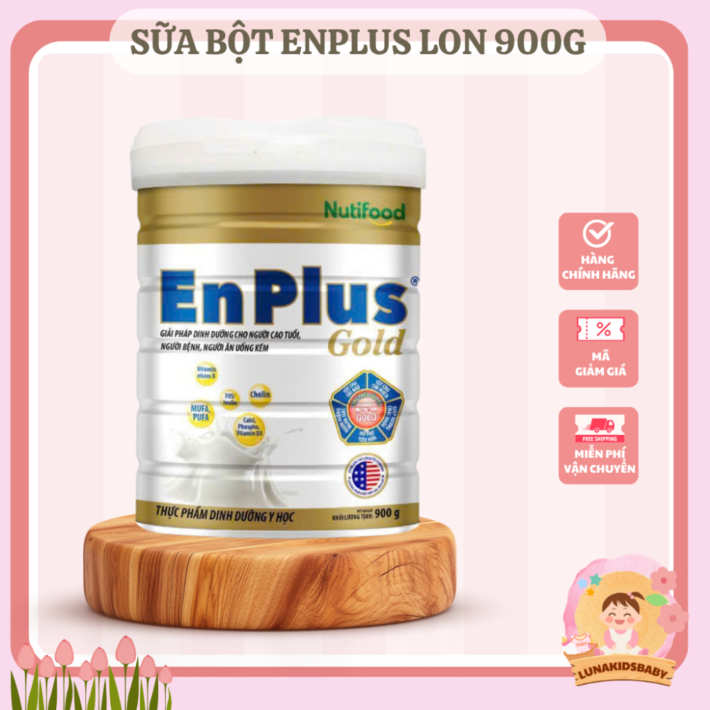 Sữa EnPlus Gold (900g) - Nutifood, Dinh Dưỡng Y Học Toàn Diện Cho Người Lớn Tuổi Lunakidsbaby