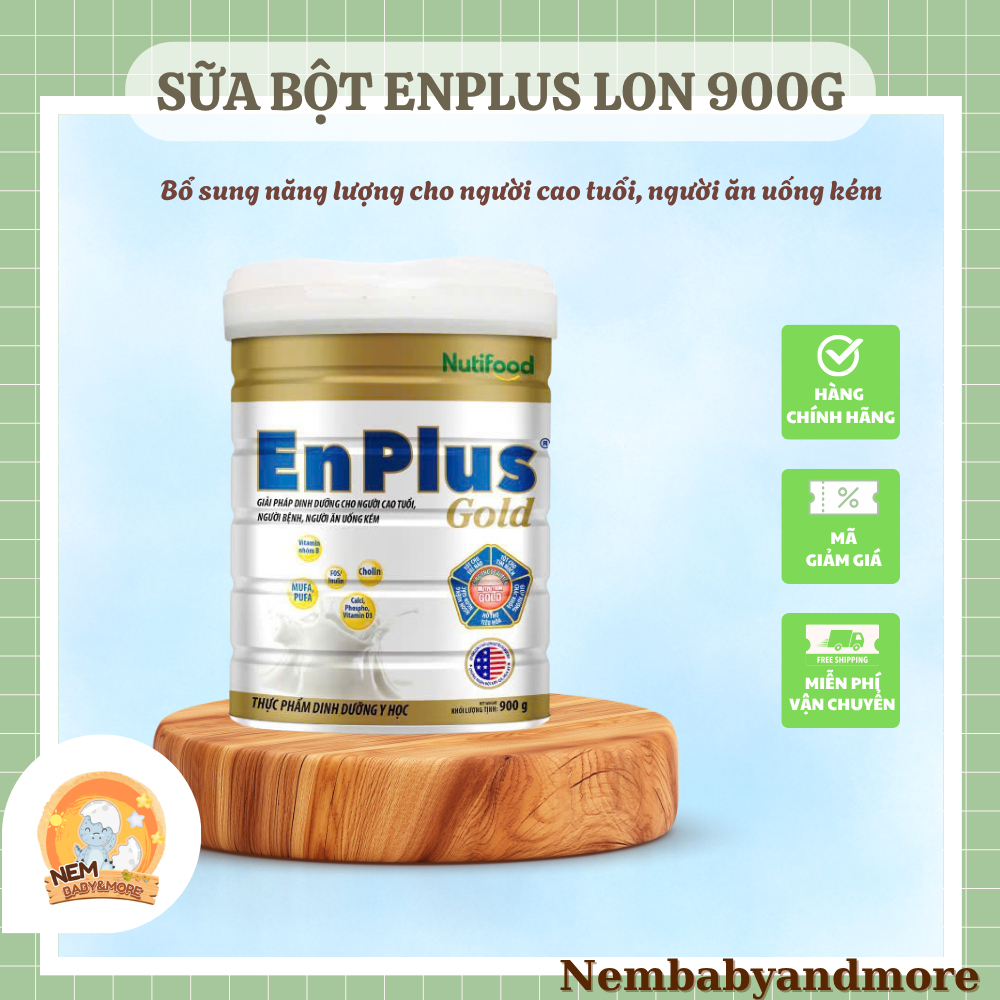 Sữa EnPlus Gold (900g) - Nutifood, Dinh Dưỡng Y Học Toàn Diện Cho Người Lớn Tuổi Nembabyandmore