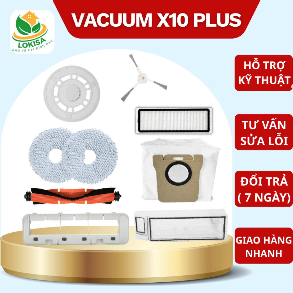 Phụ kiện robot hút bụi thế Vacuum X10 Plus (X10+) - Phụ kiện chất lượng cao thay thế cho robot hút b