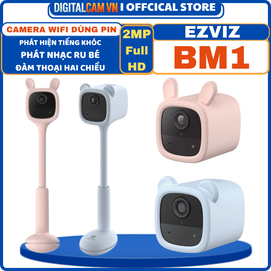 [BM1] CAMERA WIFI DÙNG PIN TRONG NHÀ EZVIZ BM1 2MP - ĐÀM THOẠI HAI CHIỀU, PHÁT HIỆN TIẾNG KHÓC, PHÁT