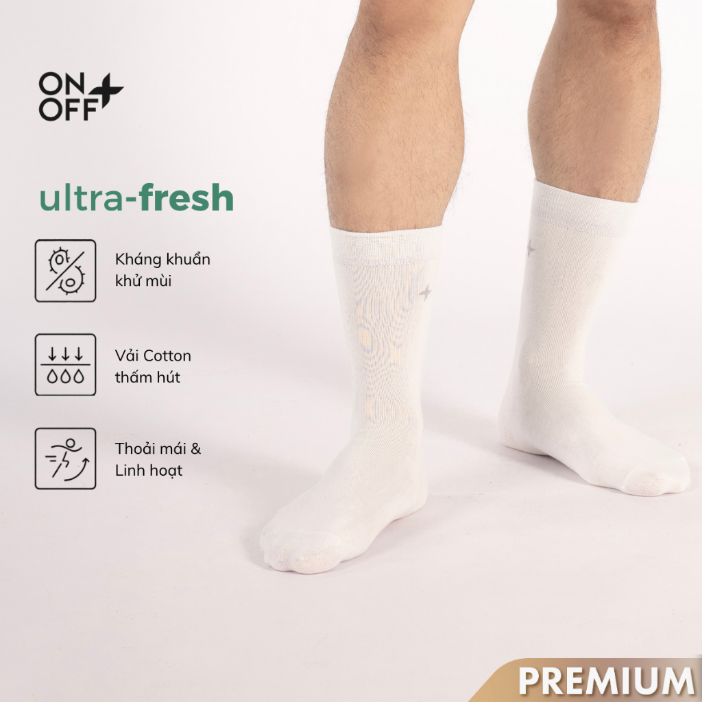 Tất vớ nam cổ cao cotton ONOFF Extra mềm mịn công nghệ ultra fresh kháng khuẩn khử mùi ONOFF - 18AR2