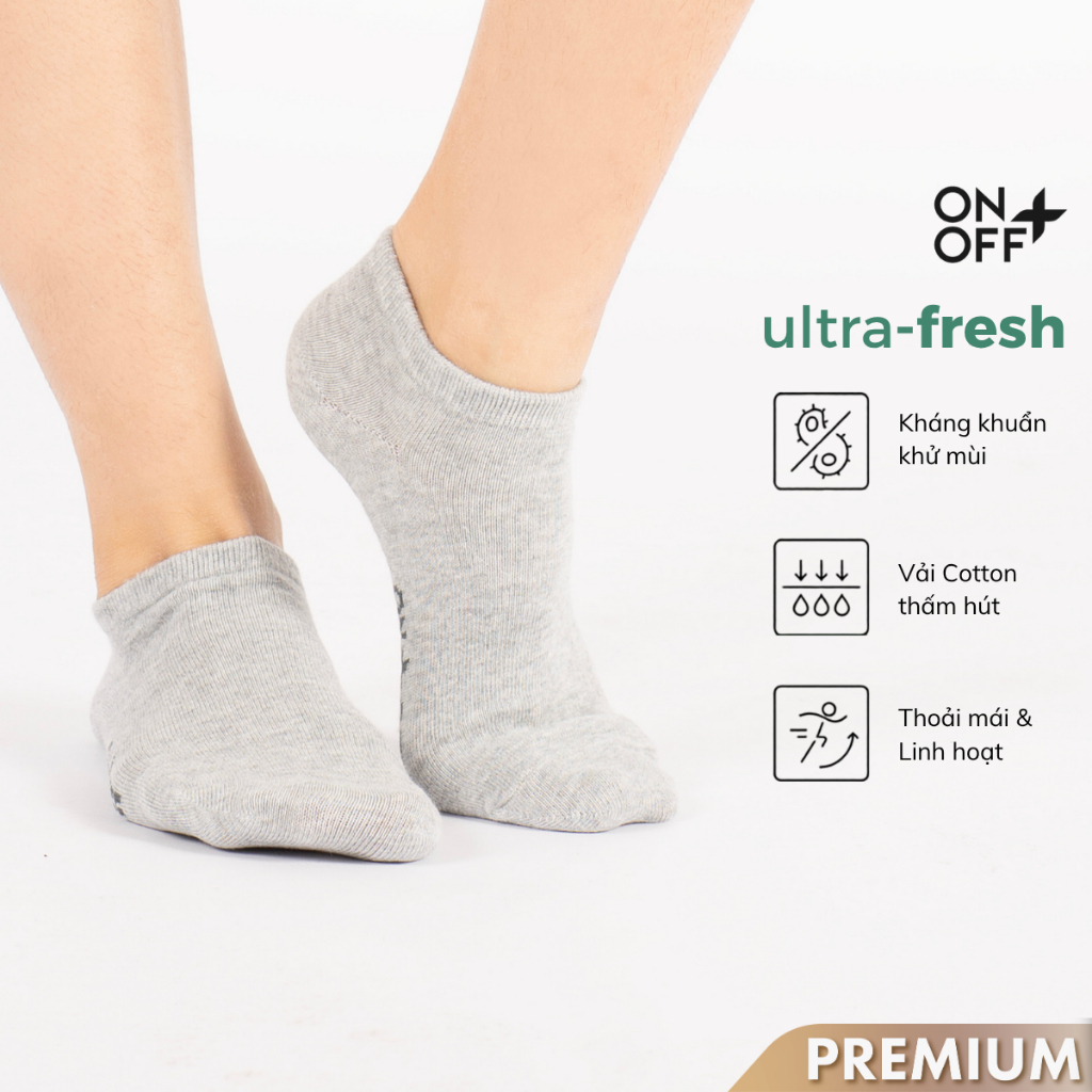 Tất vớ cotton nữ không cổ ONOFF Extra công nghệ ultra fresh kháng khuẩn khử mùi ONOFF - 16AP25A145