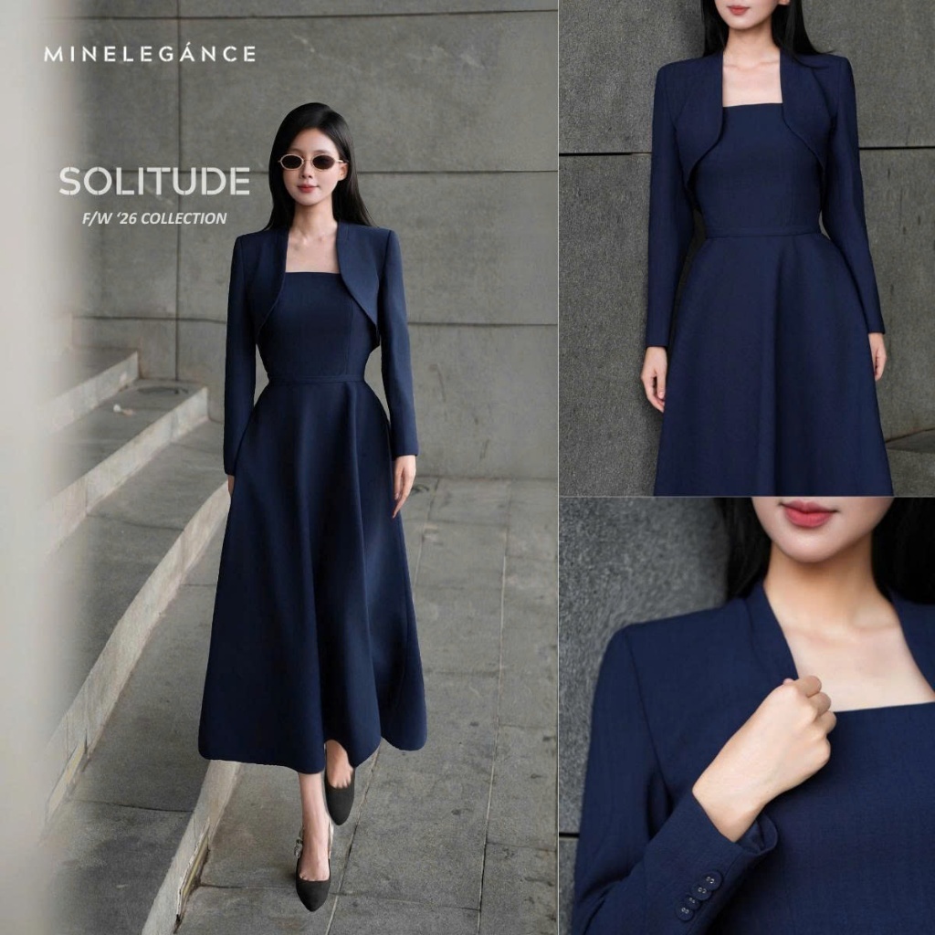 MINELEGÁNCE | SET ÁO KHOÁC LỬNG & CHÂN VÁY XOÈ SANG TRỌNG - MIN275
