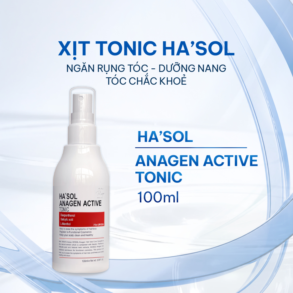 Xịt kích thích mọc tóc Hasol nuôi dưỡng chân tóc, giảm rụng, hỗ trợ mọc tóc cho cả nam và nữ 100ml