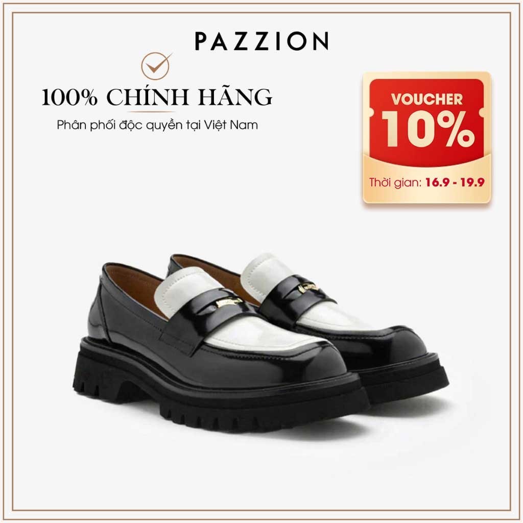 Giày loafers da PAZZION Zilpah Embellished Two-Tone Penny Loafers