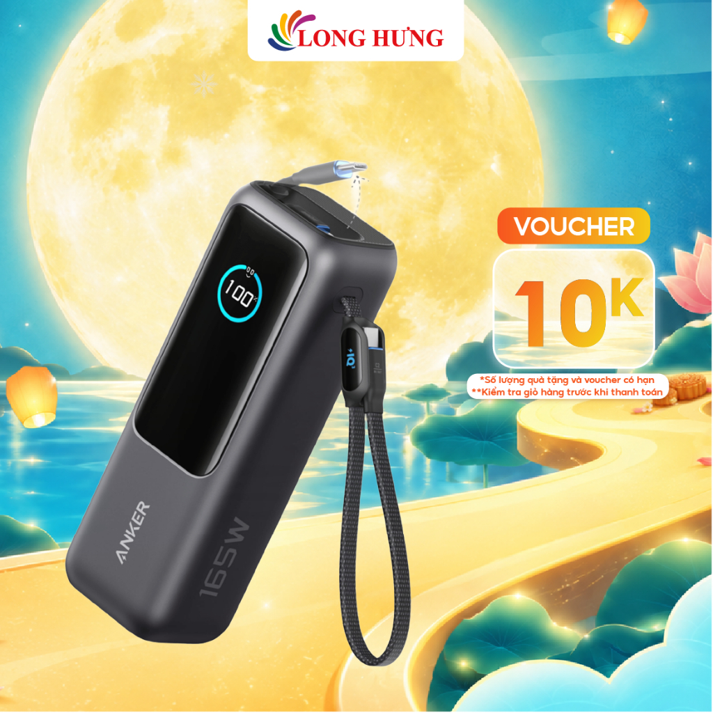 Sạc dự phòng Anker Zolo Power Bank High-Power Multi Device USB-C 165W 25000mAh A1695 - Hàng chính hã