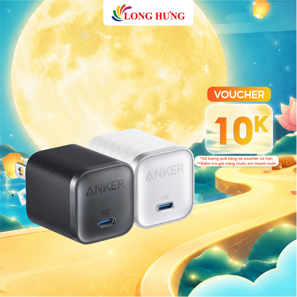 Cốc sạc Anker Nano 1C Compact Fast Charger 45W A2692 - Hàng chính hãng