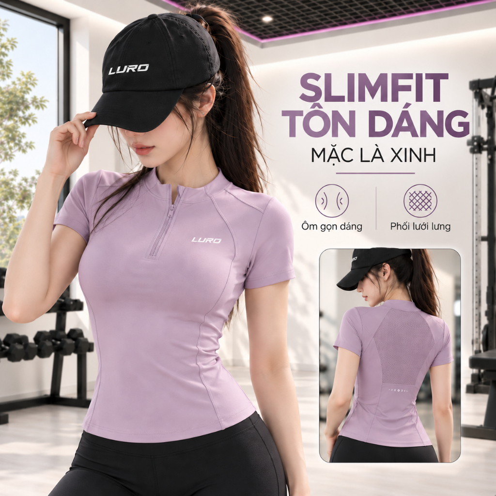 A6 — Áo thun thể thao nữ phối lưới