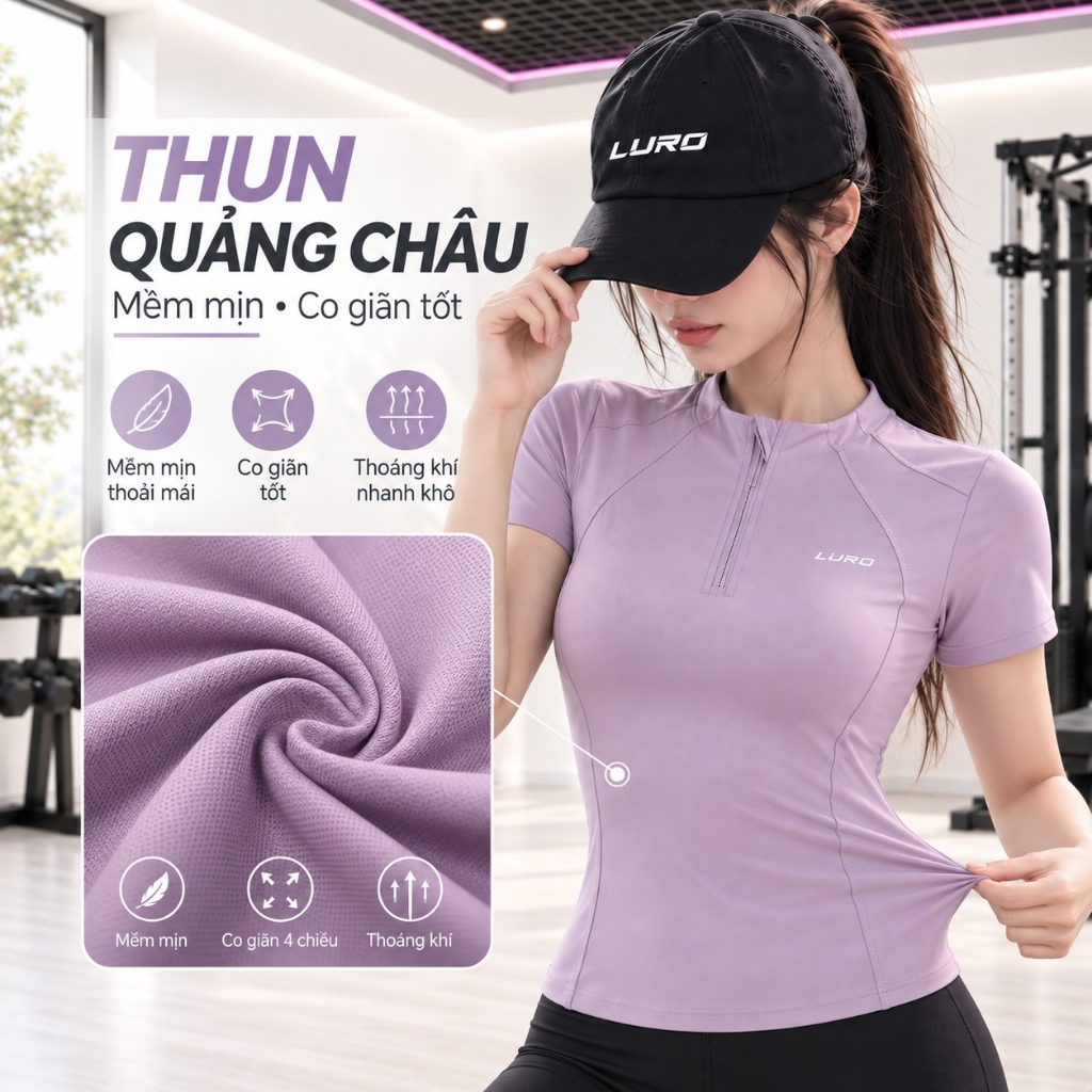 A6 — Áo thun thể thao nữ phối lưới 3