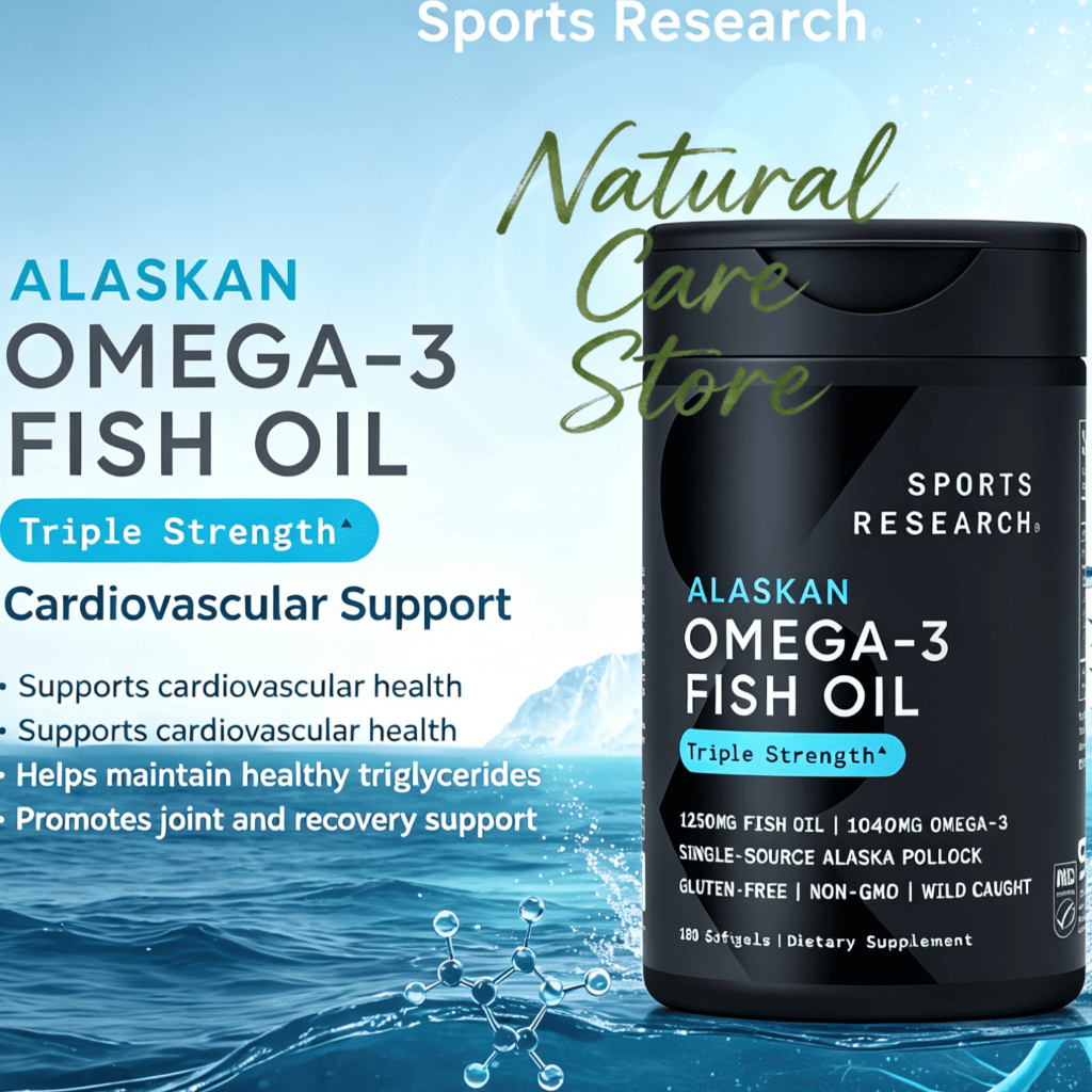 【Nhập khẩu từ Mỹ】Viên uống Sports Research Alaskan Omega-3 Fish Oil Triple 180 Viên