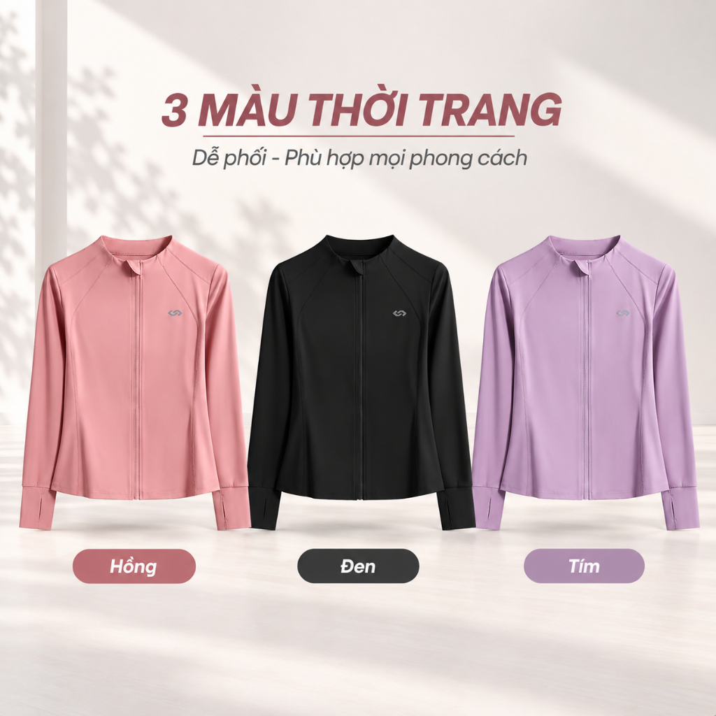 A5D — Áo thể thao nữ tay dài khóa kéo 7