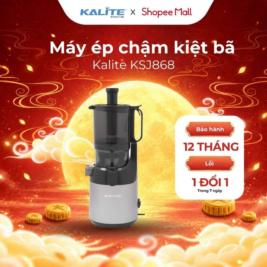 Máy ép chậm Kalite KSJ868 ép trái cây rau củ, kiệt bã làm kem, an toàn cho sức khỏe. BH 12 tháng