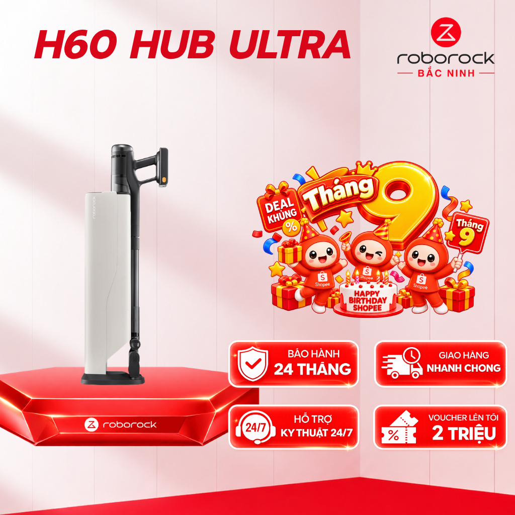 [CHÍNH HÃNG]  Roborock H60 Hub Ultra/ H60 Hub Pro/ H60 Ultra | Máy hút bụi cầm tay| Lực hút 210AW