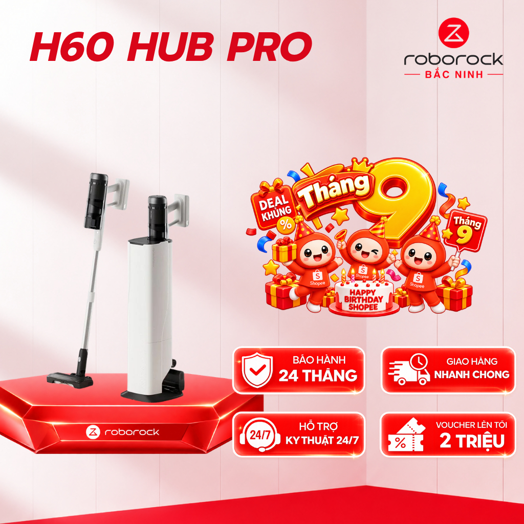 [CHÍNH HÃNG] Roborock H60 Hub Pro/ H60 Hub Ultra/ H60 Ultra | Máy hút bụi cầm tay| Lực hút 170AW