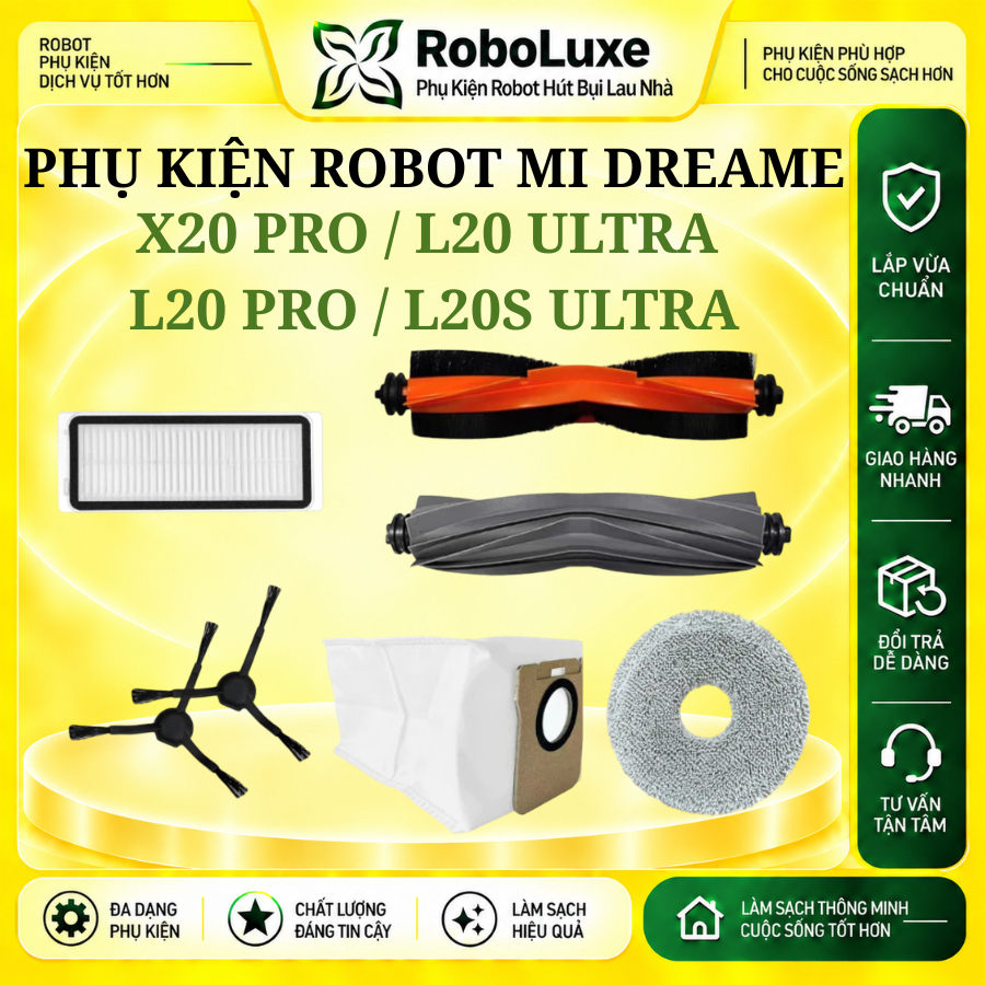 Phụ kiện Robot hút bụi Dreame X20 Pro Dreame L20 Ultra L20 Pro L20s Ultra_ Thay thế