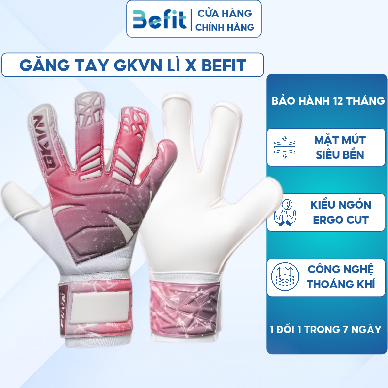 Găng tay thủ môn GKVN Lì chính hãng siêu bền bỉ chất lượng cao, bao tay bắt bóng độ bền cao