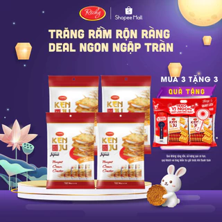 [TẶNG QUÀ ĐƠN TỪ 135K] Combo 4 túi bánh quy kem dẻo Kenju 186g, Bánh Quy Nougat, Bánh Kẹo Richy