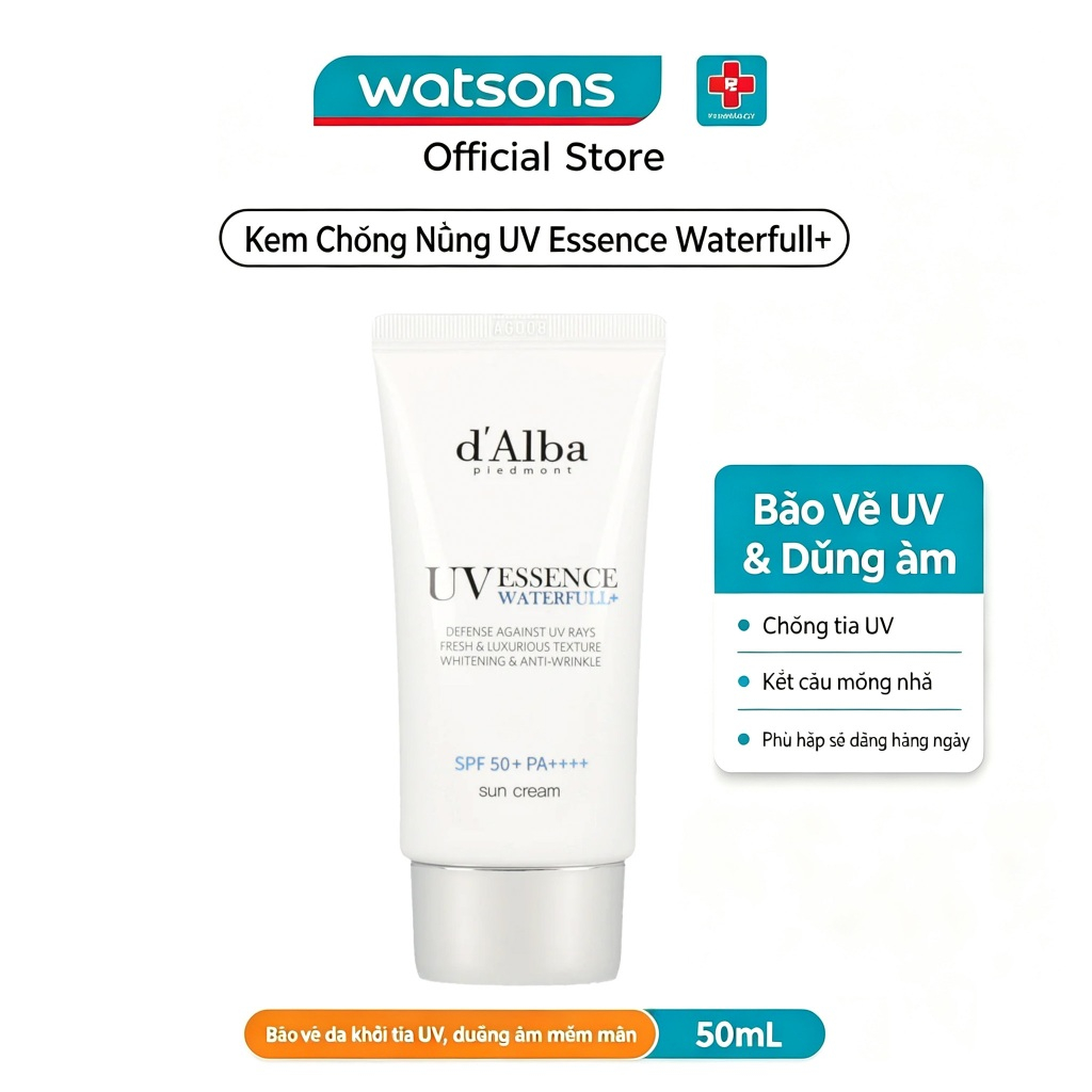 [d'Alba Official] Kem chống nắng dưỡng ẩm d'Alba Waterfull Essence Suncream SPF 50 + PA + + + + 50ml