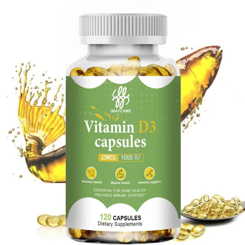 Viên Uống Vitamin D3 iMATCHME 1000 IU (120 Viên) – Hỗ Trợ Sức Khỏe Xương, Cơ Và Miễn Dịch