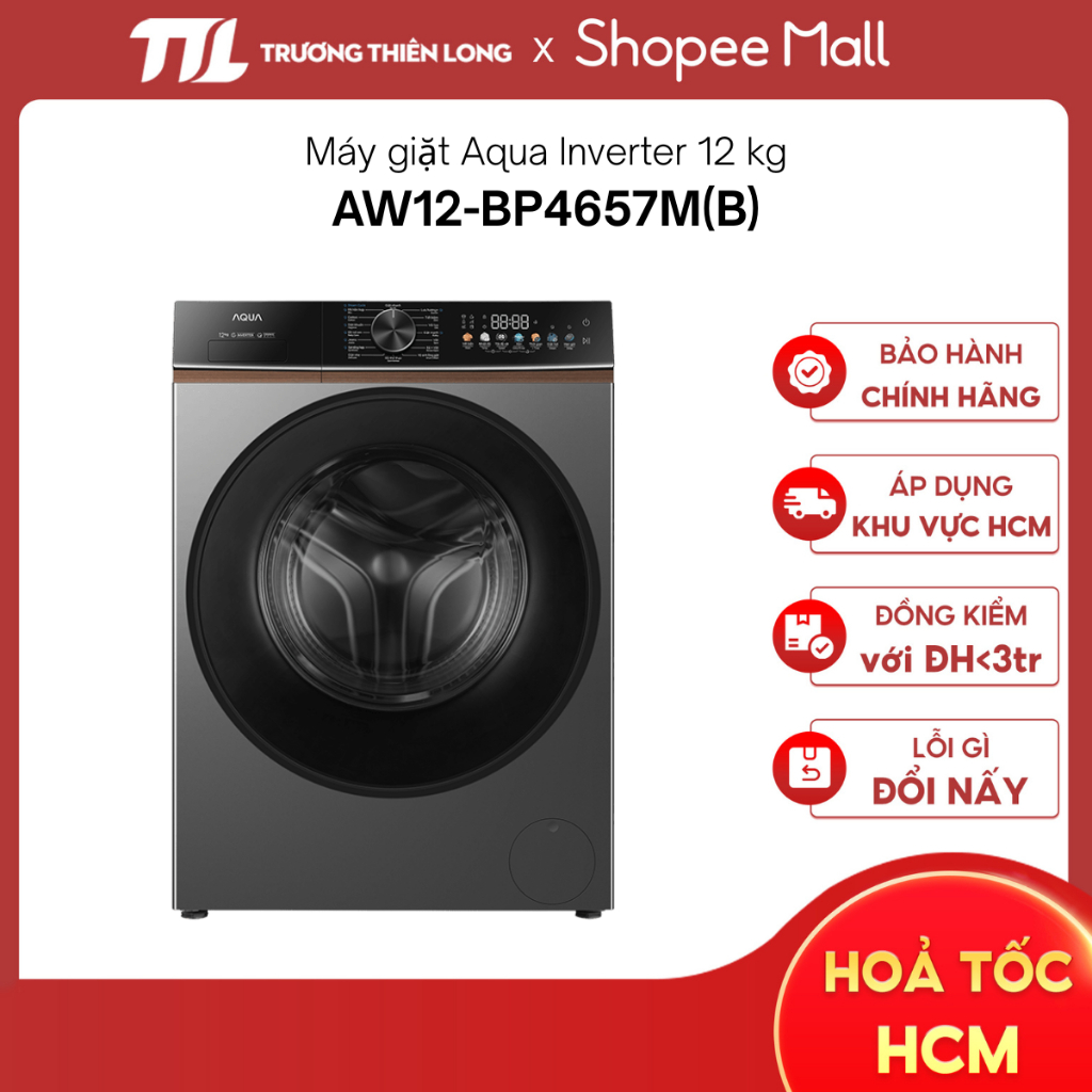 AW12-BP4657M(B) | AW12-B4959U1K(B) - Máy Giặt Aqua Inverter 12 Kg AW12-BP4657M(B) | AW12-B4959U1K(B)