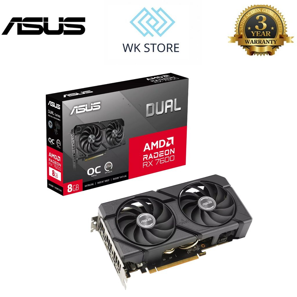 VGA Asus Dual Radeon™ RX 7600 EVO OC Edition 8GB GDDR6 | Mới, BH 36T