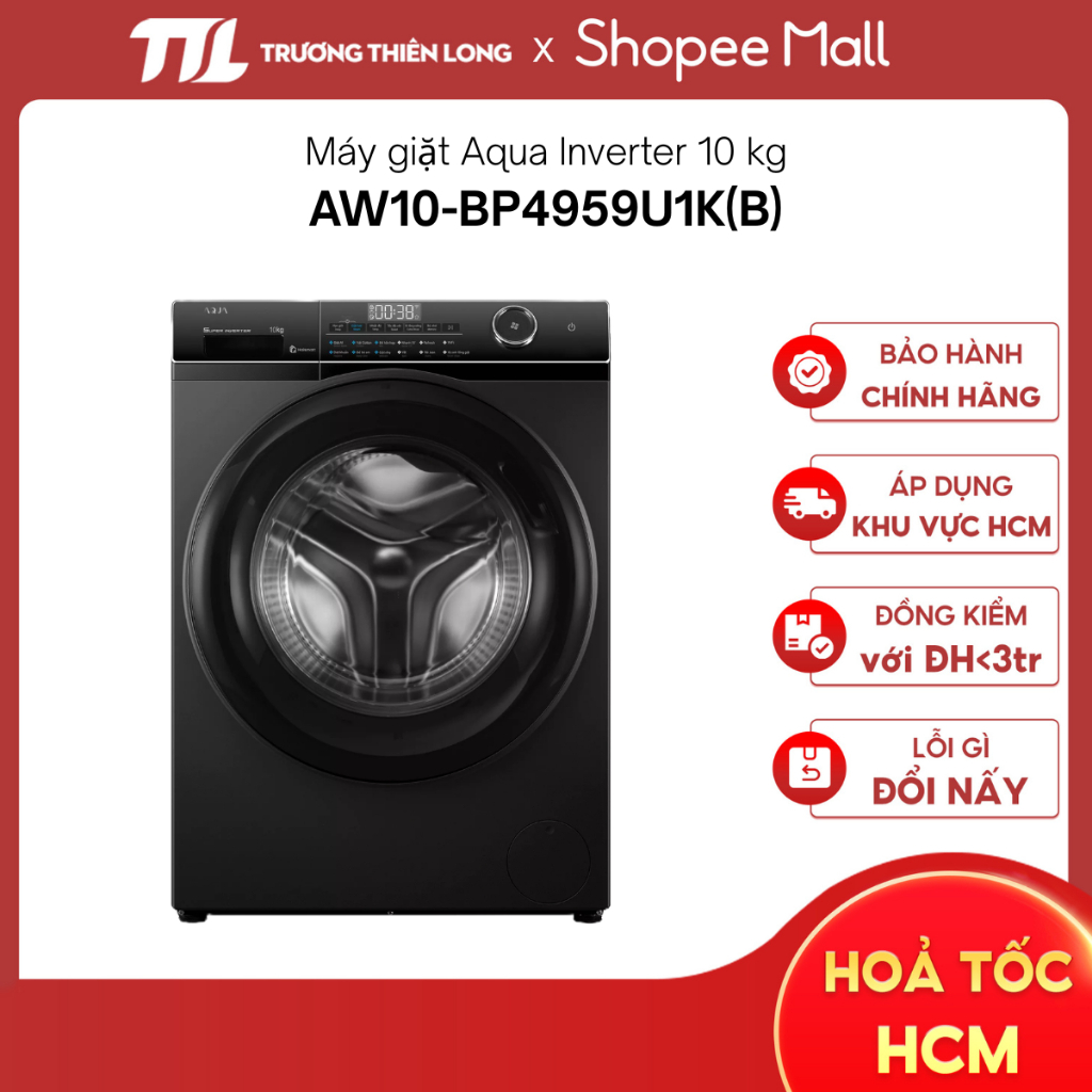 AW10-BP4959U1K(B) | AW10-BP4657M(B)  - Máy Giặt Aqua Inverter 10 Kg [TOÀN QUỐC]