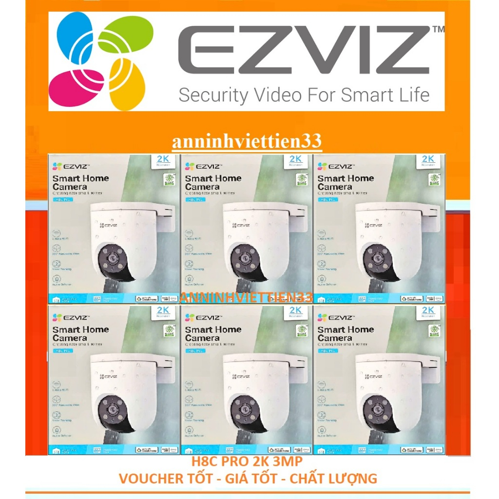 Sỉ rẻ 4-6-8-10-12 H8C Pro 2K 3MP. Camera WiFi EZVIZ H8C Pro 2K 3MP ngoài trời, đàm thoại 2 chiều , q