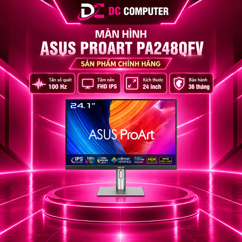 MÀN HÌNH ASUS PROART PA248QFV 24'' IPS 100HZ | NEW| CHÍNH HÃNG| Bảo hành 36 tháng