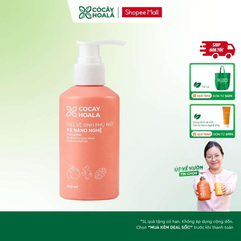 [HỎA TỐC] Dung Dịch Vệ Sinh Cỏ Cây Hoa Lá Gel x2 Nano Nghệ Làm Sạch, Củng Cố Lợi Khuẩn 150ml Cho Da 