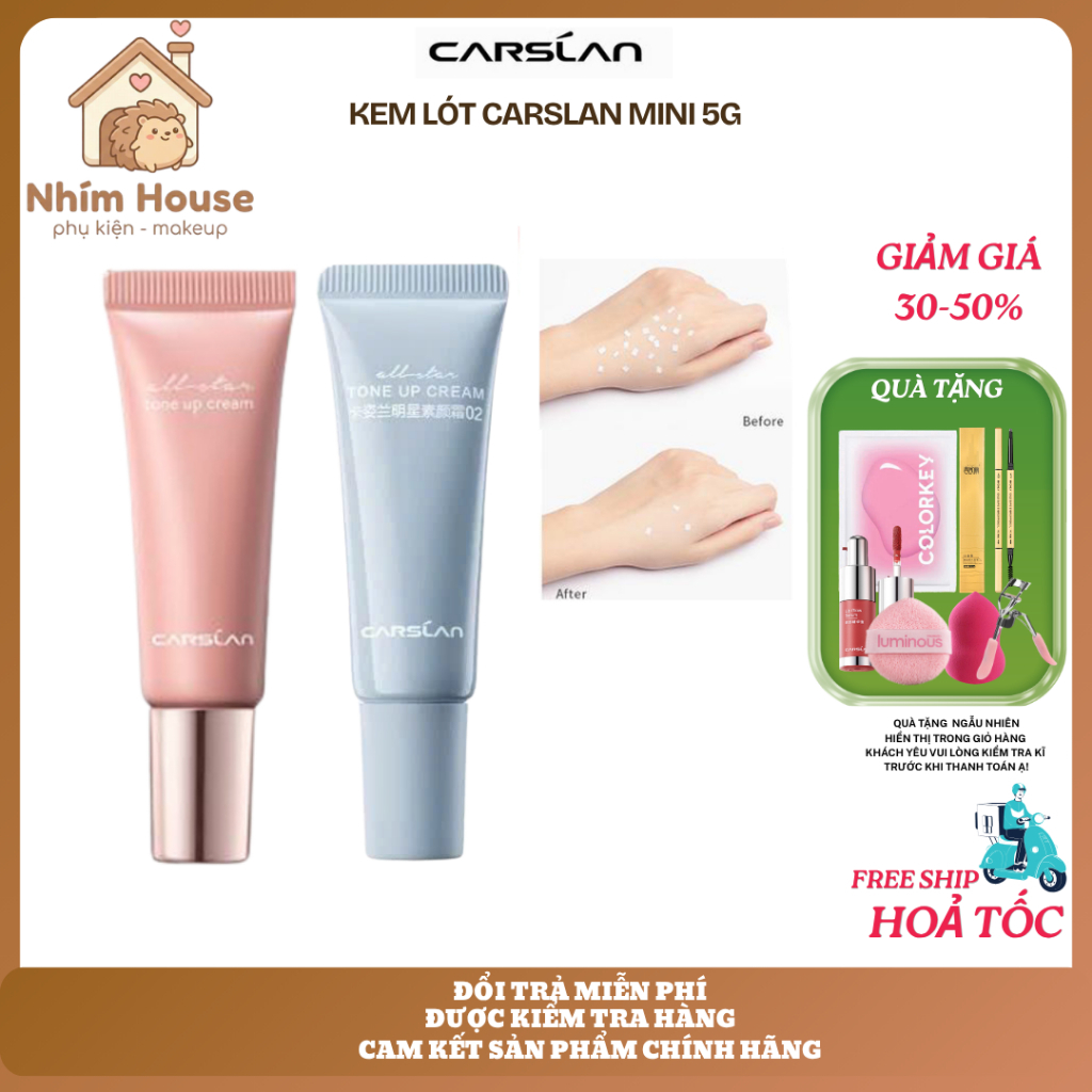 CARSLAN Kem lót mini size carslan 5g hồng cấp ẩm giúp lớp nền căng bóng | NHÍM HOUSE