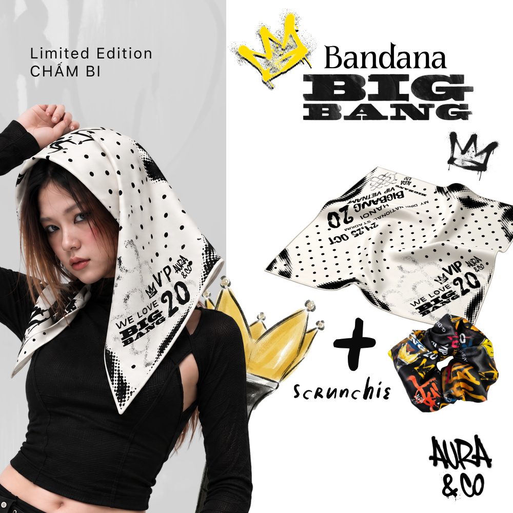 Khăn BIGBANG Concert Bandana 70x70cm | Khăn Lụa Satin BIGBANG | Khăn GD Limited Ver