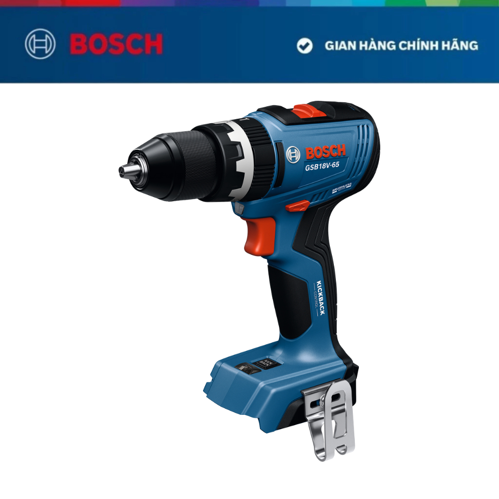 Máy khoan vặn vít động lực dùng pin Bosch GSB 18V-65 (SOLO) – Động cơ không chổi than Brushless, lực