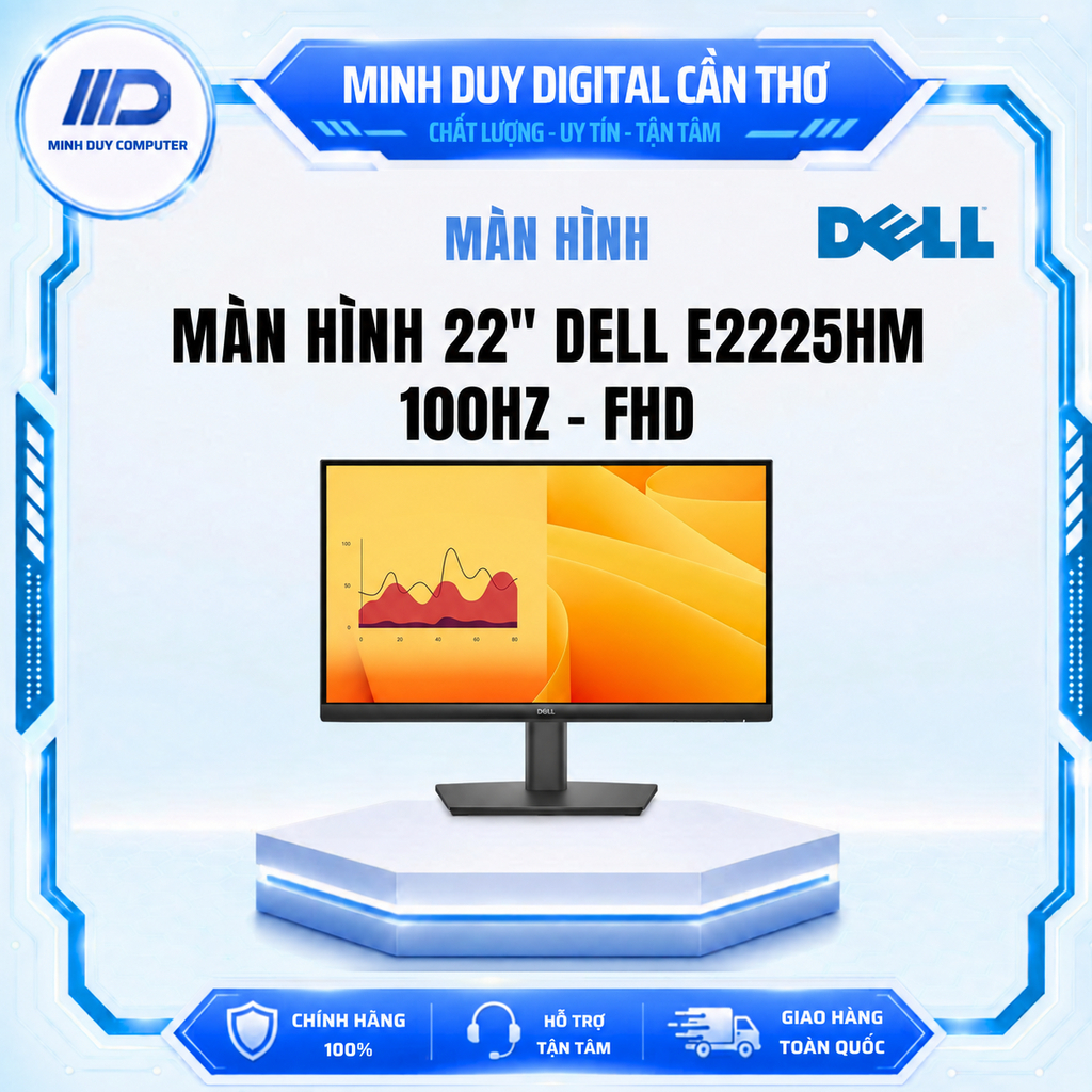 MÀN HÌNH 22" DELL E2225HM - FHD - VA - 100HZ - PHẲNG MÀU ĐEN - HÀNG CHÍNH HÃNG BẢO HÀNH 3 NĂM