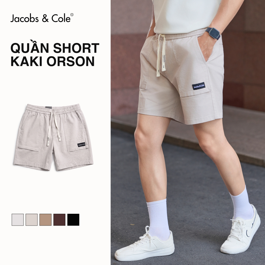 Quần short kaki nam ORSON cạp chun dây rút túi hộp Jacobs & Cole