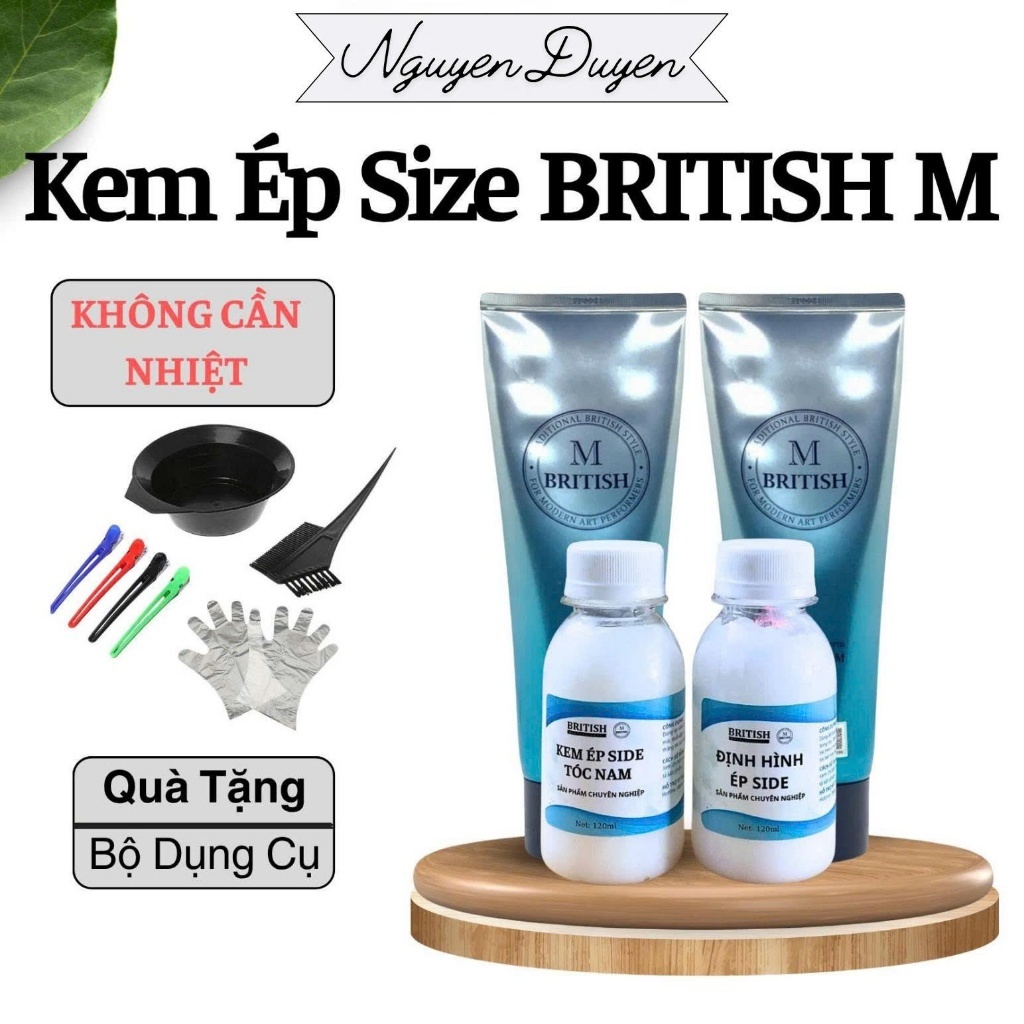 Kem ép Side tóc nam BRITISH M Men's Style Down Perm, kem ép side chai 120g | Nguyenduyendaily