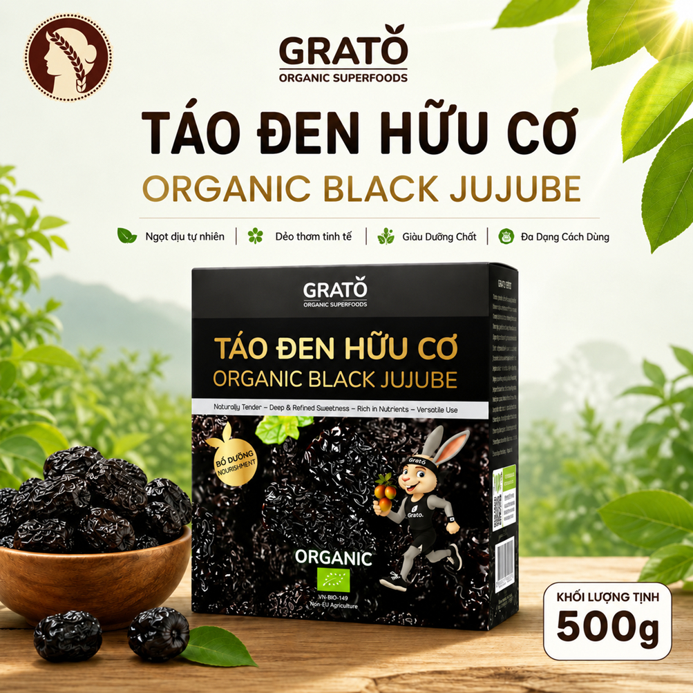 Táo đen hữu cơ Grato/ Organic Life/ Green Nature Black Jujube