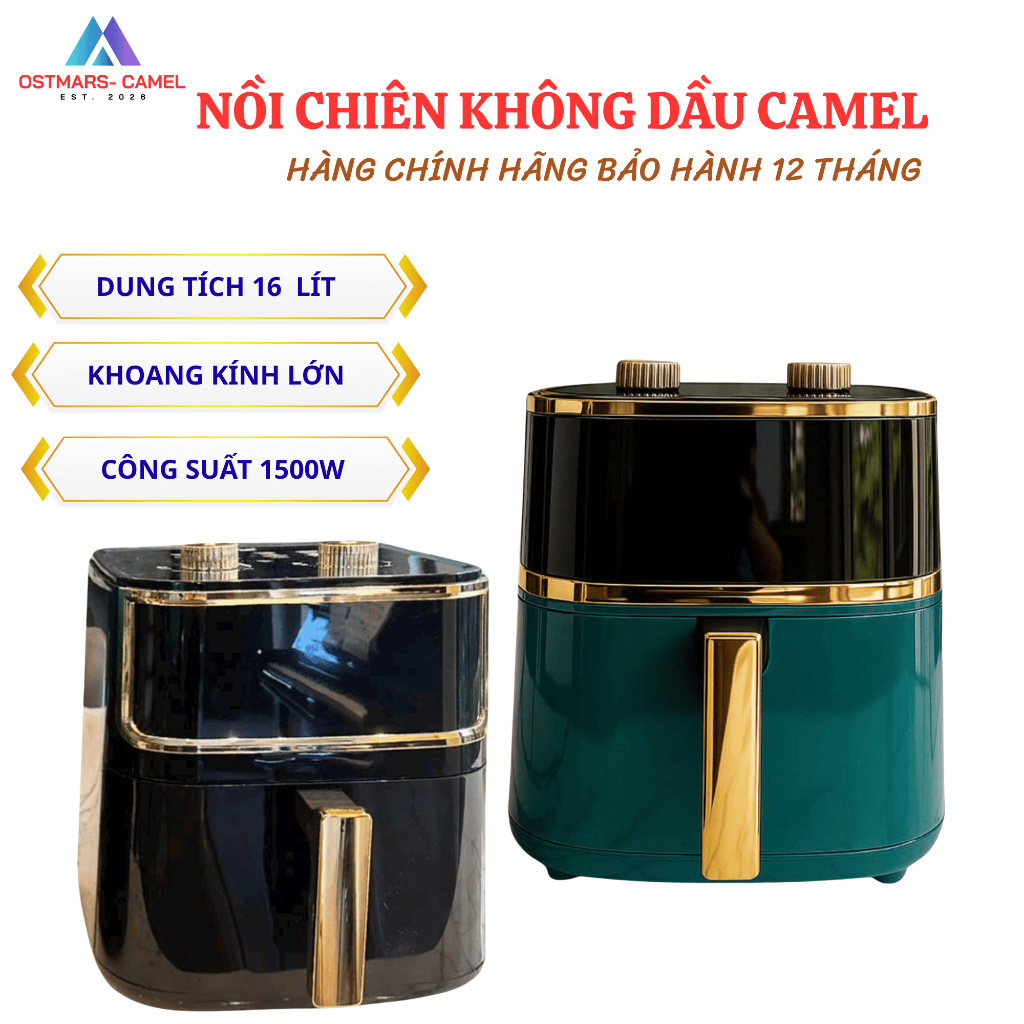 Nồi chiên không dầu camel , nồi chiên không dầu camel 15 lít chính hãng bảo hành 1 năm