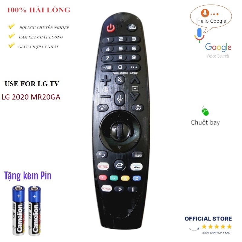 Điều khiển thay thế tương thích cho GIỌNG NÓI CHUỘT BAY TV LG 2020 MR20GA  MỚI FULLBOX MỚI