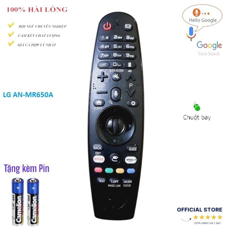 Remote Điều khiển thay thế tương thích cho TV LG AN-MR650A giọng nói TV LG 2017-MỚI FULLBOX 100% Free ship
