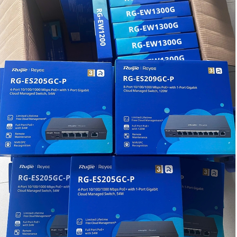 Switch PoE Ruijie Reyee Gigabit Smart Managed | RG-ES205GC-P / RG-ES209GC-P | Quản Lý Cloud