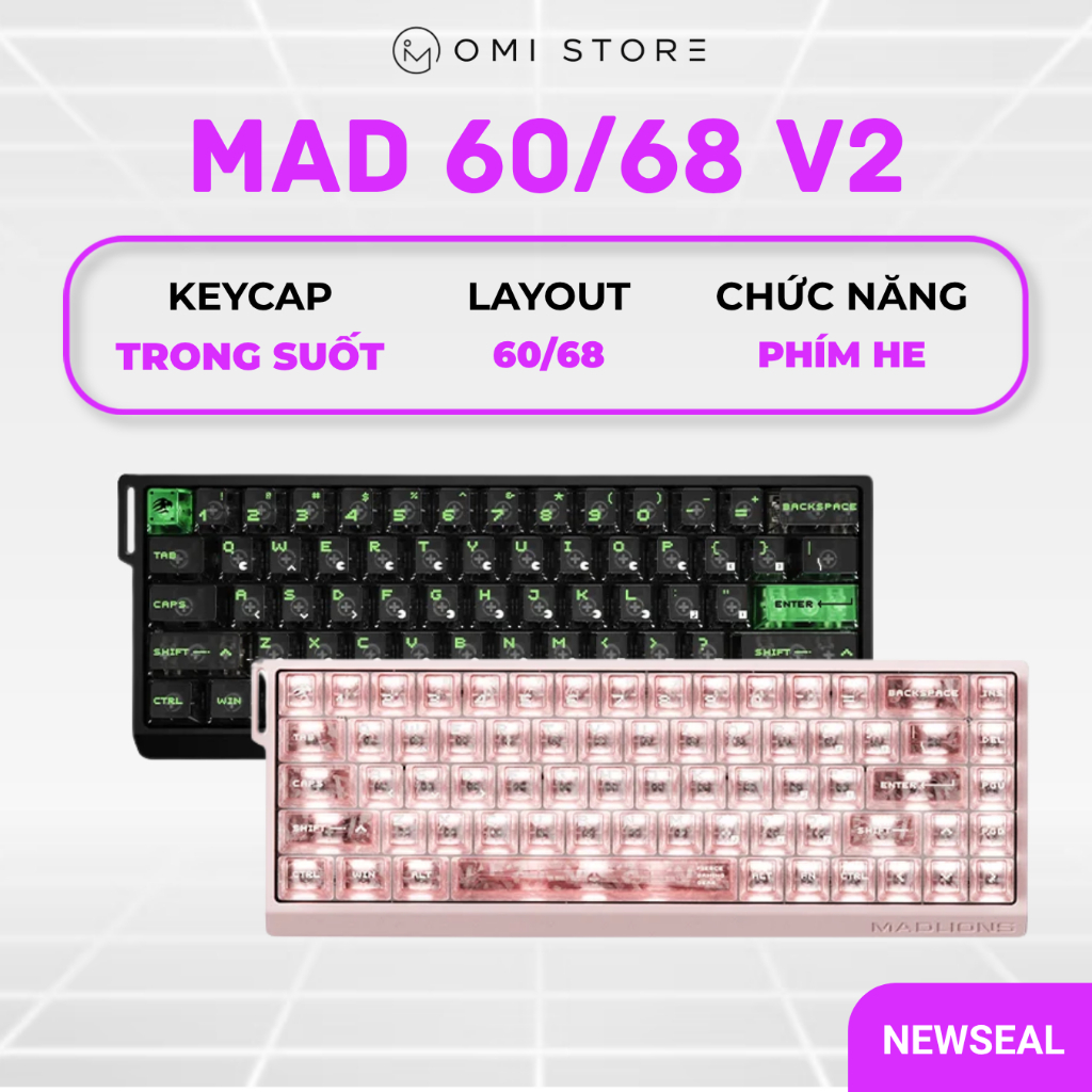Bàn Phím Cơ Gaming MadLion Mad 60/68 V2 - Phím Rappid Trigger - 8000HZ - BH12T