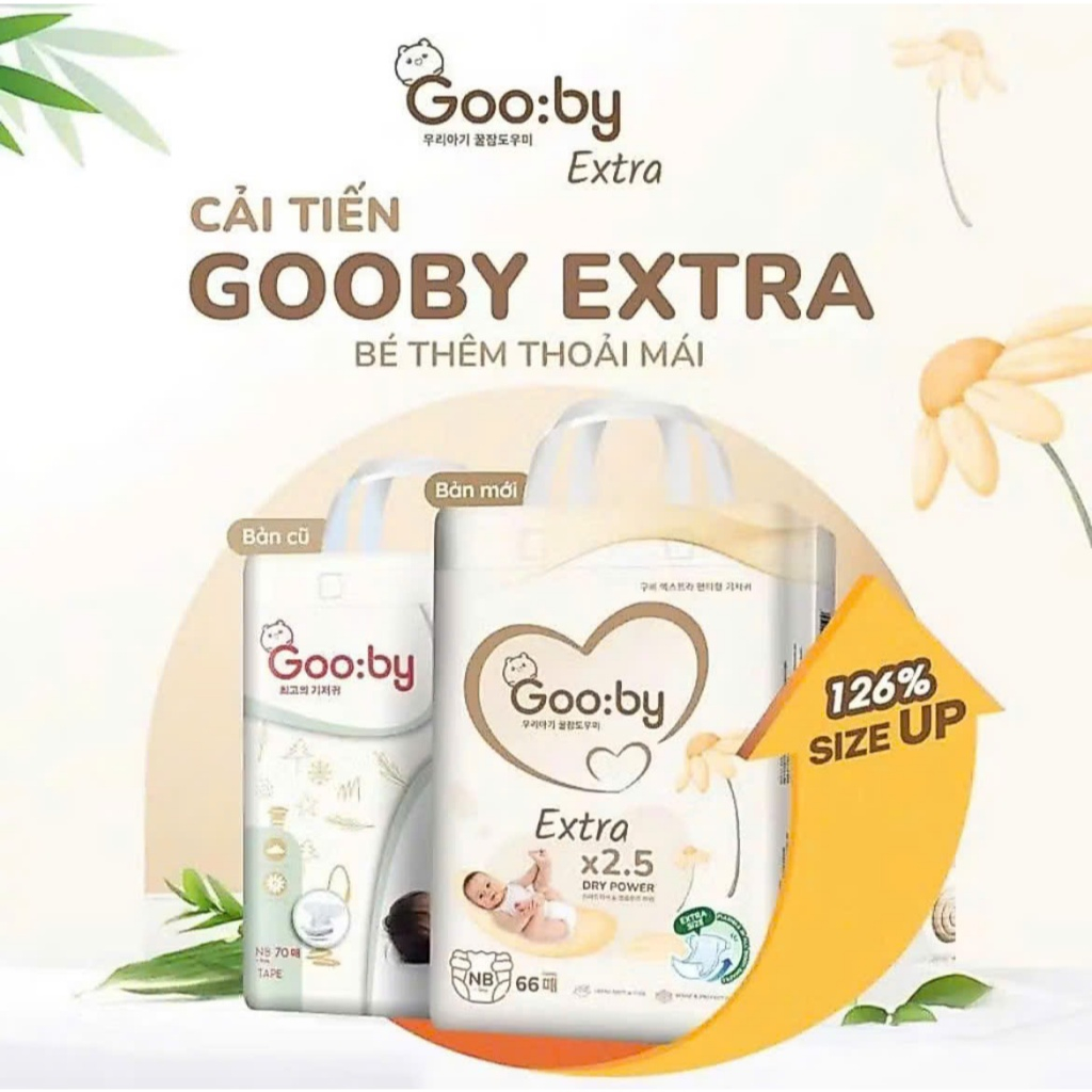 Tã/bỉm Gooby Extra mềm mại, chống tràn, siêu thấm hút đủ size cho bé 4-30KG