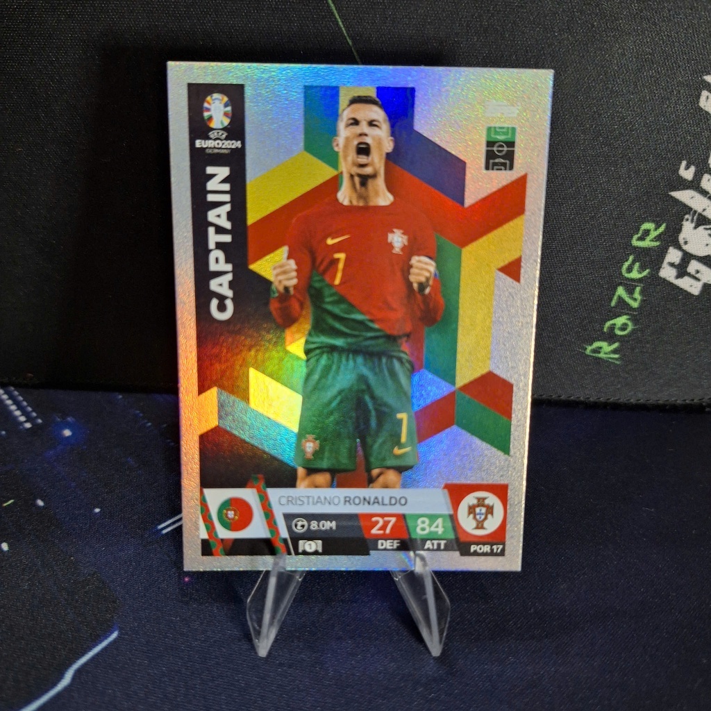 GOAT CR7 Ronaldo Captain EURO 2024, Thẻ Topps MATCH ATTAX Cầu Thủ Bóng Đá