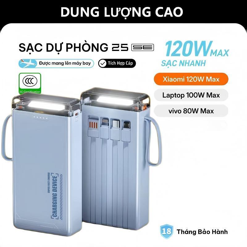 sạc dự phòng  pd120w 50000mah 80000mah pin dự phòng màn hình led tích hợp tích hợp