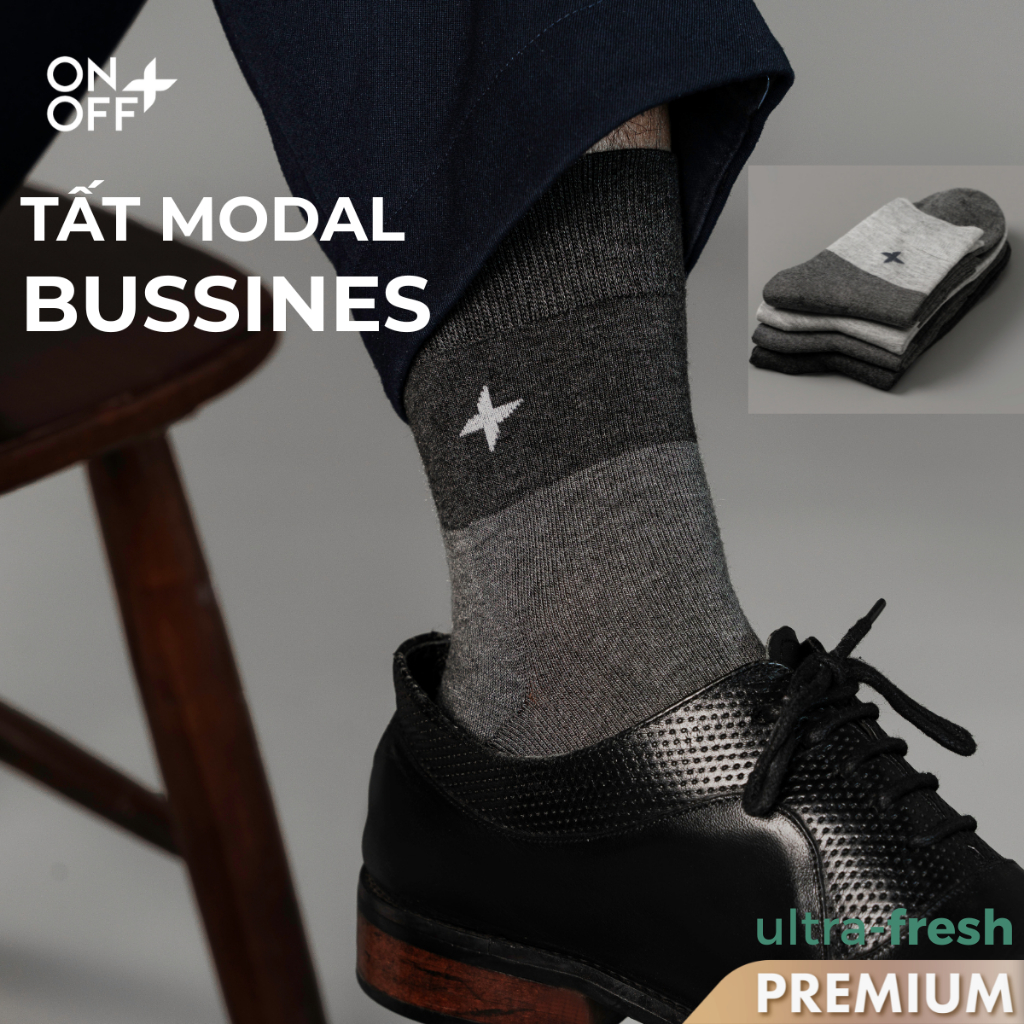 Tất vớ nam Modal Business ONOFF PREMIUM cổ ngắn kháng khuẩn khử mùi - 18AE22A164