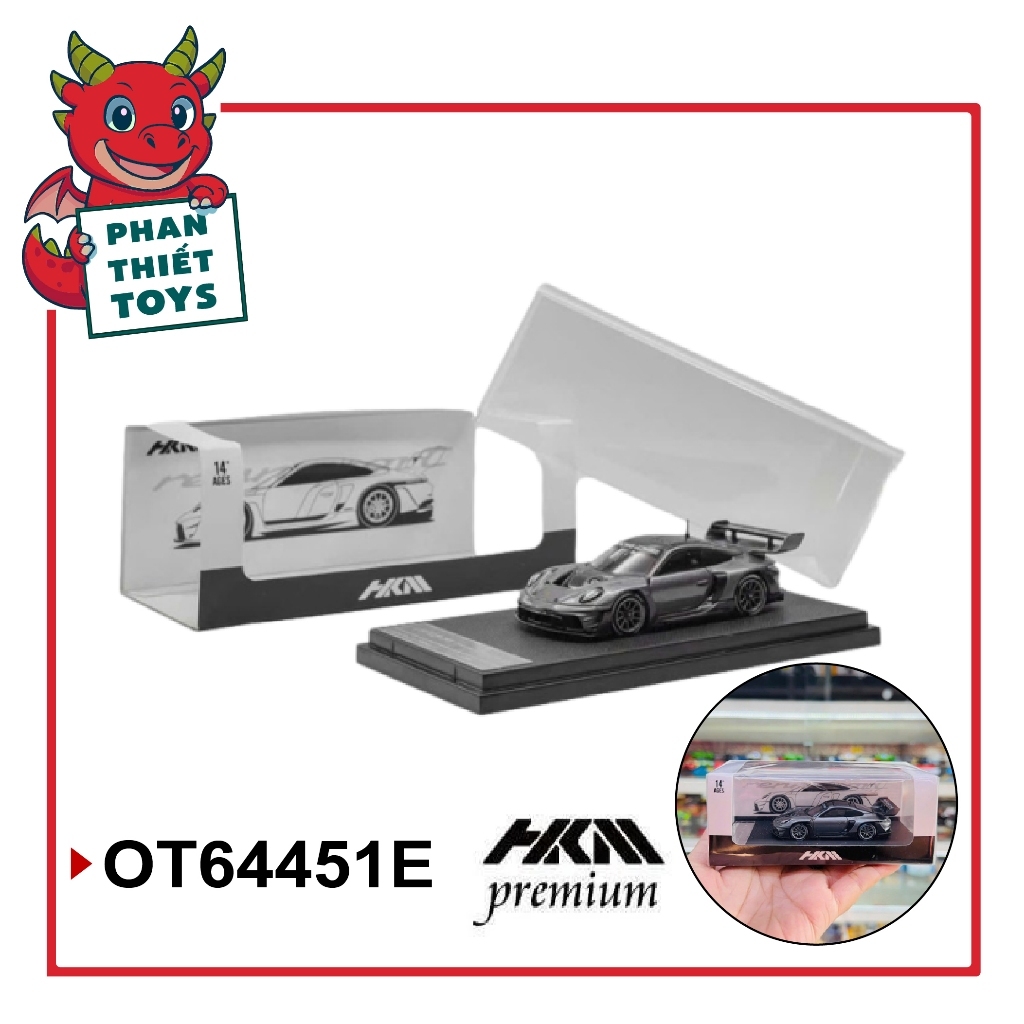 Mô hình xe Poche 911 (992) GT3 R Rennsport with Brumos Wing tỉ lệ 1:64 HKM OT64451