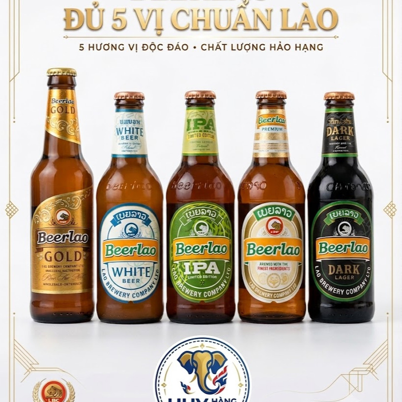 Beerlao- Bia Lào Chai - 24 chai x330ml - nhập khẩu Lào