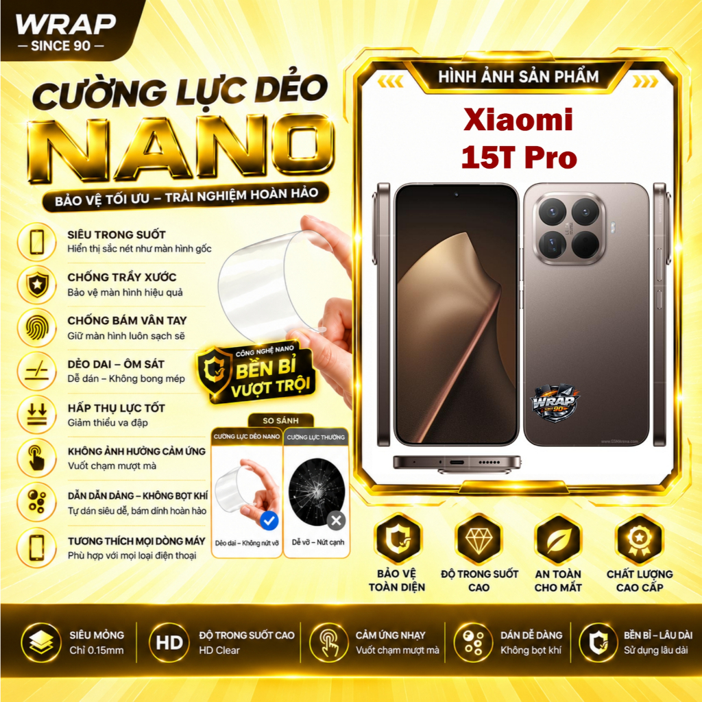 Cường lực dẻo bảo vệ màn hình Xiaomi 15T Pro (Mi 15T pro)