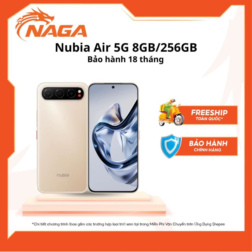 Điện thoại Nubia Air 5G 8GB/256GB Màn AMOLED 120Hz Chip Unisoc T8300 Pin 5000mAh Bảo hành 18 tháng c
