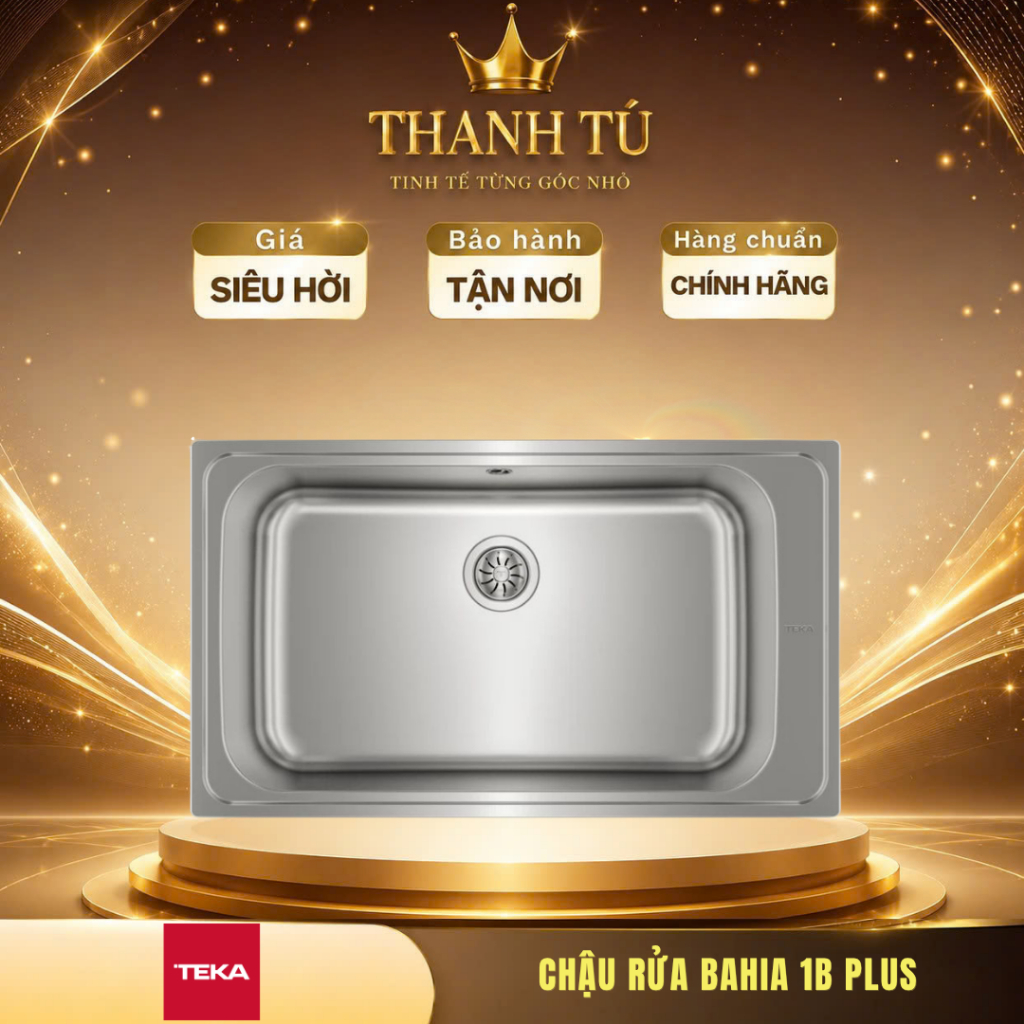 Chậu rửa inox TEKA BAHIA 1B PLUS 1 hộc lắp nổi 860mm